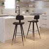 Flash Furniture 2 Pack Brown LeatherSoft Barstools with Gold Tips AY-S02-BR-GG